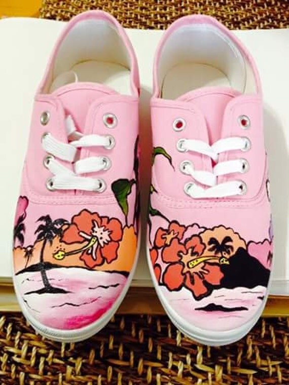 Items similar to Tropical shoes (handpainted) on Etsy