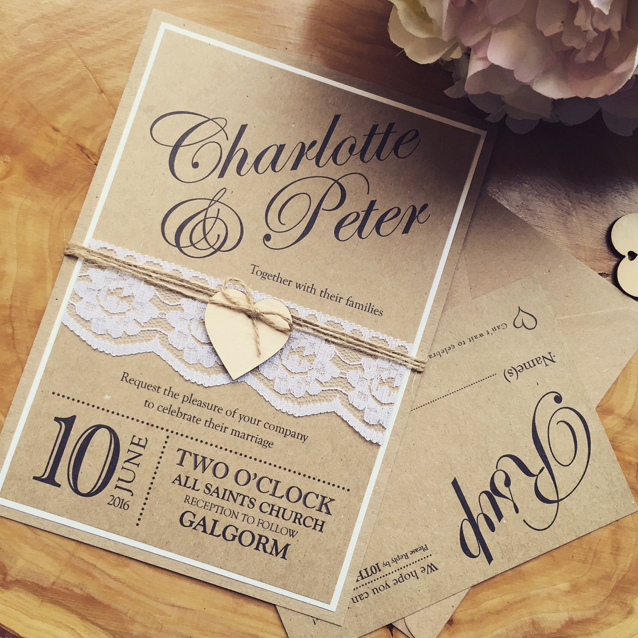 Handmade Wedding Invitation Rustic wedding by ...