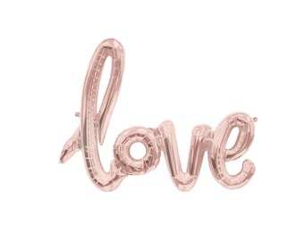 Pink Love Balloon Bridal Shower Decoration Script balloon blush letter balloons wedding baby shower balloons blush pink foil balloon