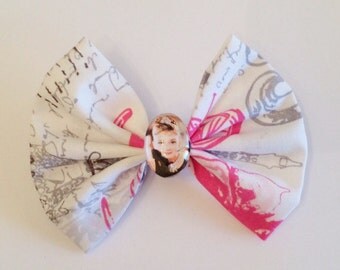 Audrey Hepburn Hair Bow, Actress Fabric Hair Bow
