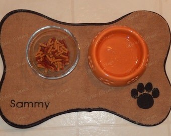 Dog Placemat Microfibre - Waterproof Feeding Dog Placemat - Feeding Station Placemat - Dog Embroidery Placemat - Waterproof Dog Placemat -
