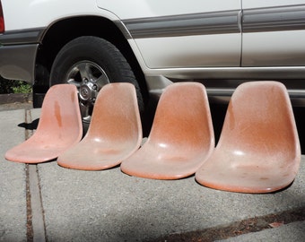 Herman Miller Eames Chair Shells Set of Four Mid Century Modern Fiberglass Shells Industrial Salvage Design Prop Set Decor
