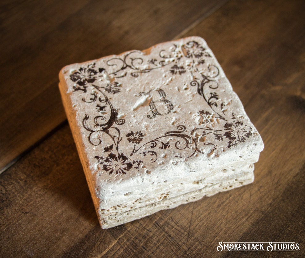 Stone Coasters Set of 4 Personalized by SmokestackStudios