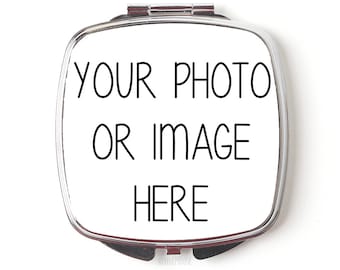 Custom Compact Mirror - Custom Photo Purse Mirror - Custom Logo Gift