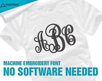 Embroidery Fonts Monogram Interlocking Vine For Boys And Girls NO SOFTWARE NEEDED Embroidery Design Intertwined Script Designs