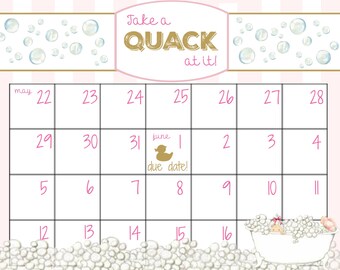 Printable Baby Due Date Calendar by LovelyLambCreations on Etsy