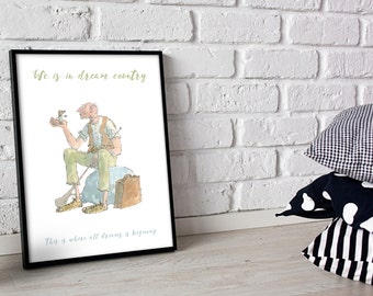 Roald Dahl BFG Poster Quote 'We is in Dream Country Now' Poster Print A3 or A4
