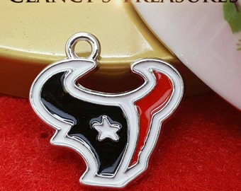 2 Houston Texan Longhorn Charms//sports charms//Texas Charms, Sports Charms, Charm Supplies CTTH125 2pcs