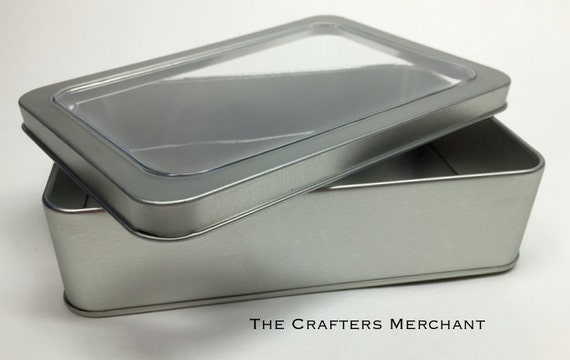 Tin Box With Clear Lid, Metal Box With Clear Lid, Plain Tin Box With 