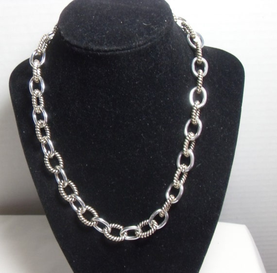 Silver Large Link Necklace Big Bold Hipster Geometric Chain