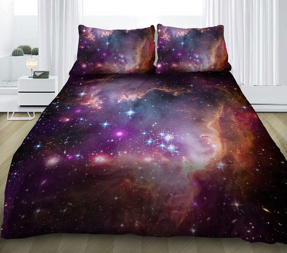 Galaxy bedding set galaxy duvet cover with sheets and by VividView