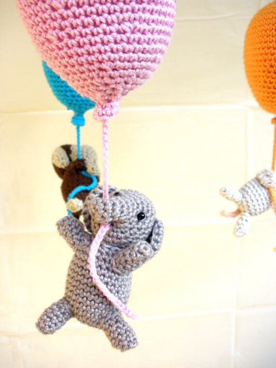 Balloons baby mobile crib mobile crochet mobile balloon