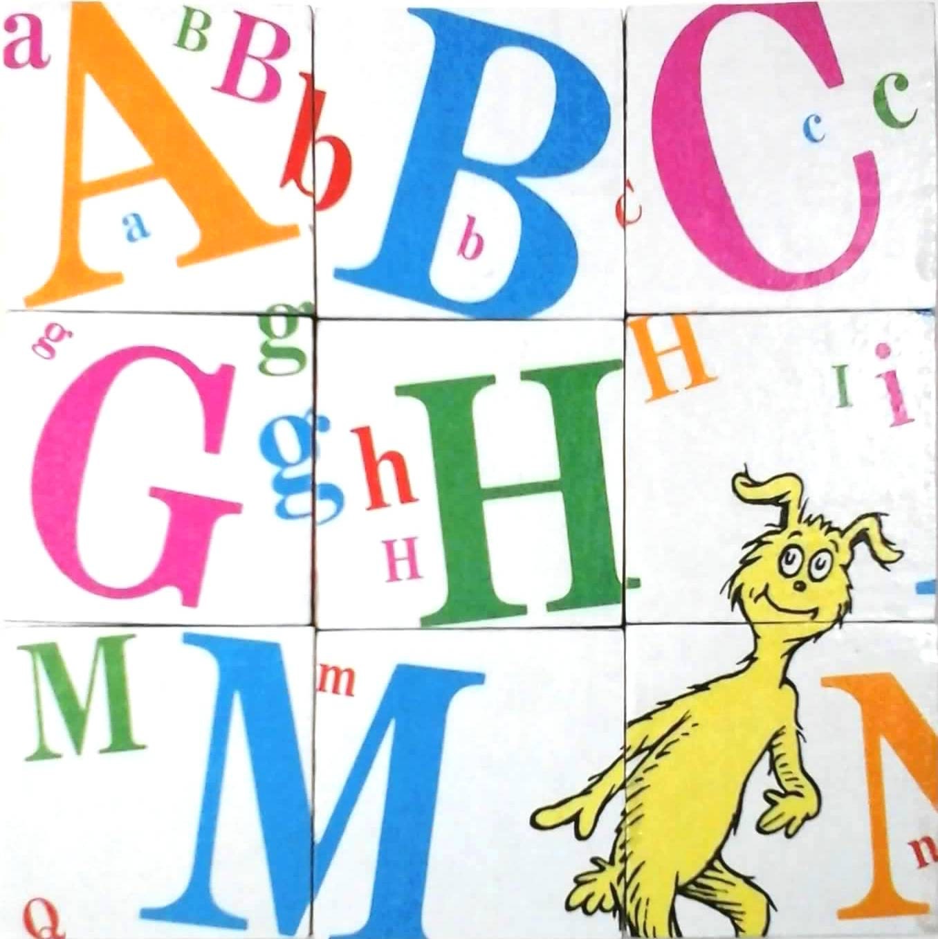 ABC Stacking Wood Blocks Dr Seuss Alphabet Puzzle Toy