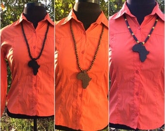 Wooden Africa Necklace - unisex accessory, agrican Jewelry, Men African Fashion, Woman African Jewelry