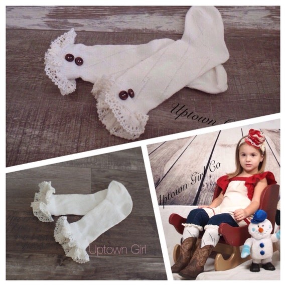 Girls Boot Socks Girls Boot Toppers Childs Boot by uptowngirlco