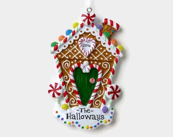 Gingerbread House Personalized Ornament - New Home - First Apartment - Hand Personalized Christmas Ornament