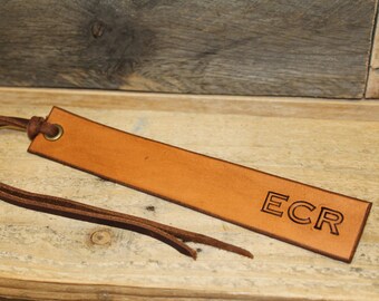 Initials Leather Bookmark, Personalized Bookmark, Leather Third 3rd Anniversary, Custom Bookmark, Anniversary Gift Leather, Bookworm Reader