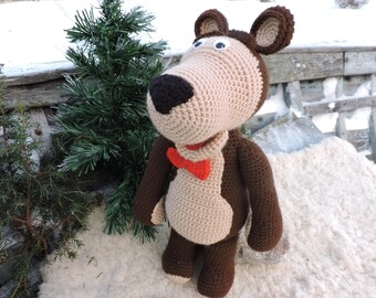 Amigurumi Crochet Pattern The Bear, The Russian Girl Masha Bear, The Bear, PDF E-Book, Crochet Tutorial