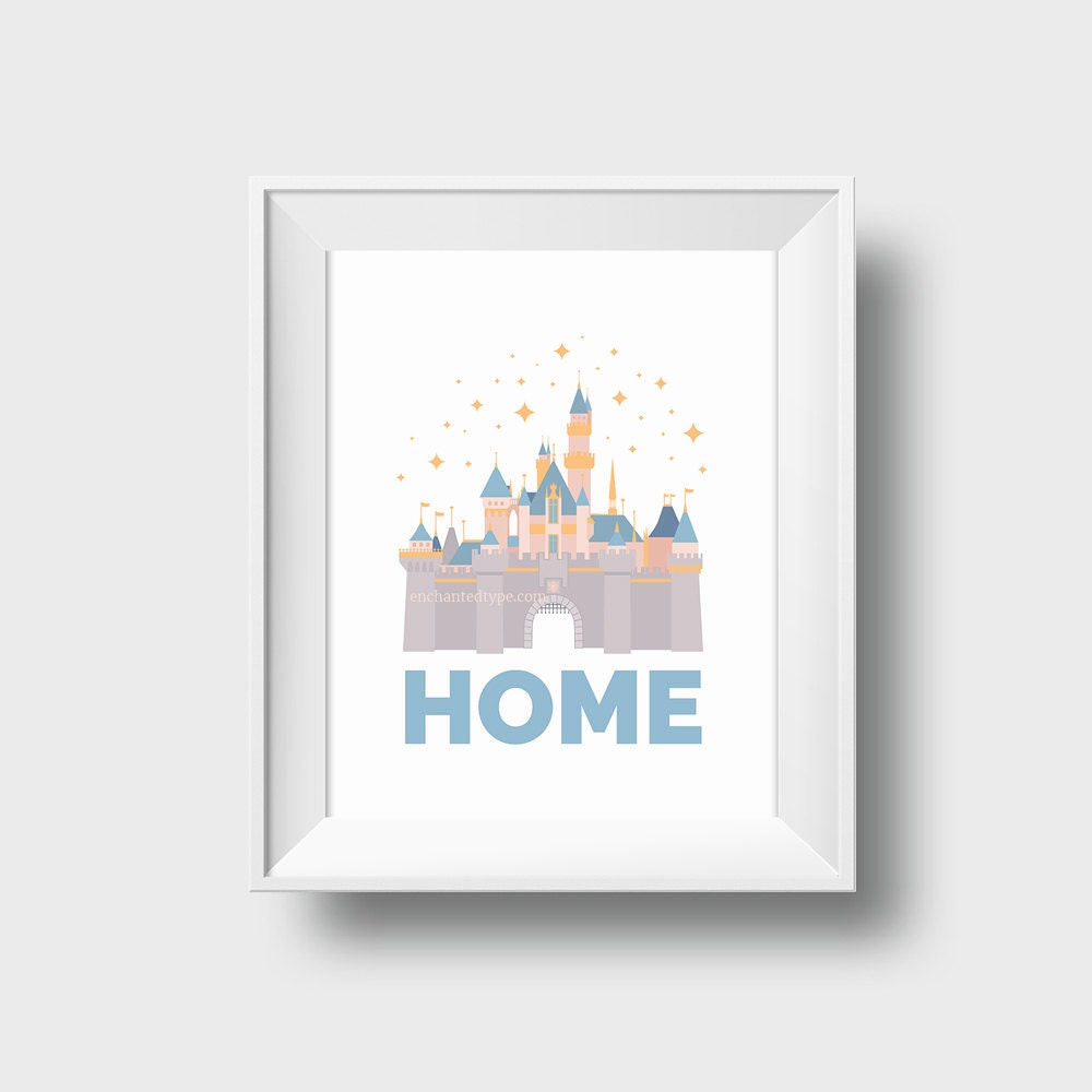Disney castle wall decor kids room prints nursery by EnchantedType