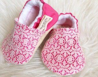 hot pink baby shoes