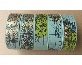 World Map Washi Tape, Nautical Map Washi Tape