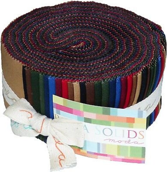 Items similar to Bella Solids 40 Piece Jelly Roll by Moda 2.5 " x 44