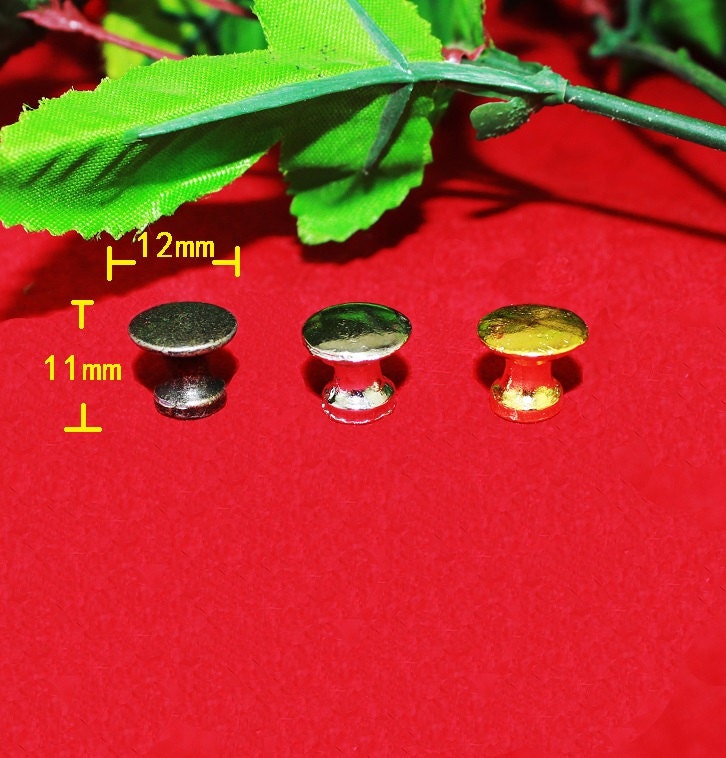 4 Button Small Knobs Vintage Metal Drawer Knob by SiberHardware