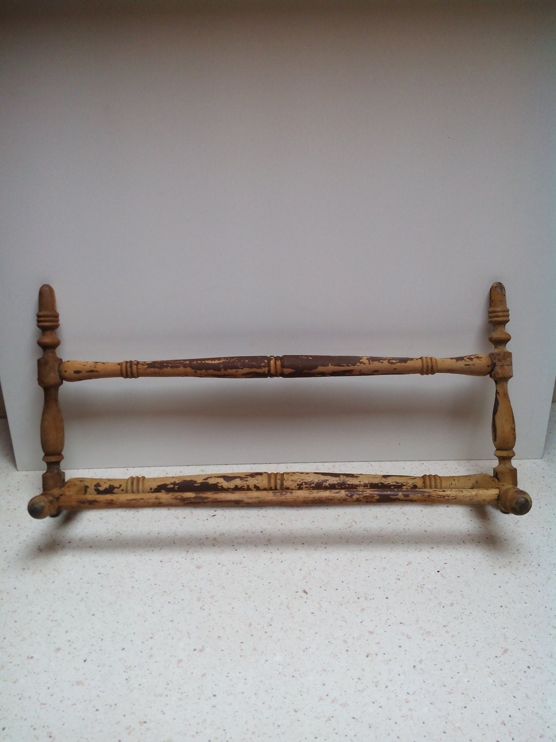 Vintage wooden folk towel rack towel hanger – traditional folk towel hanger cottage chic ...