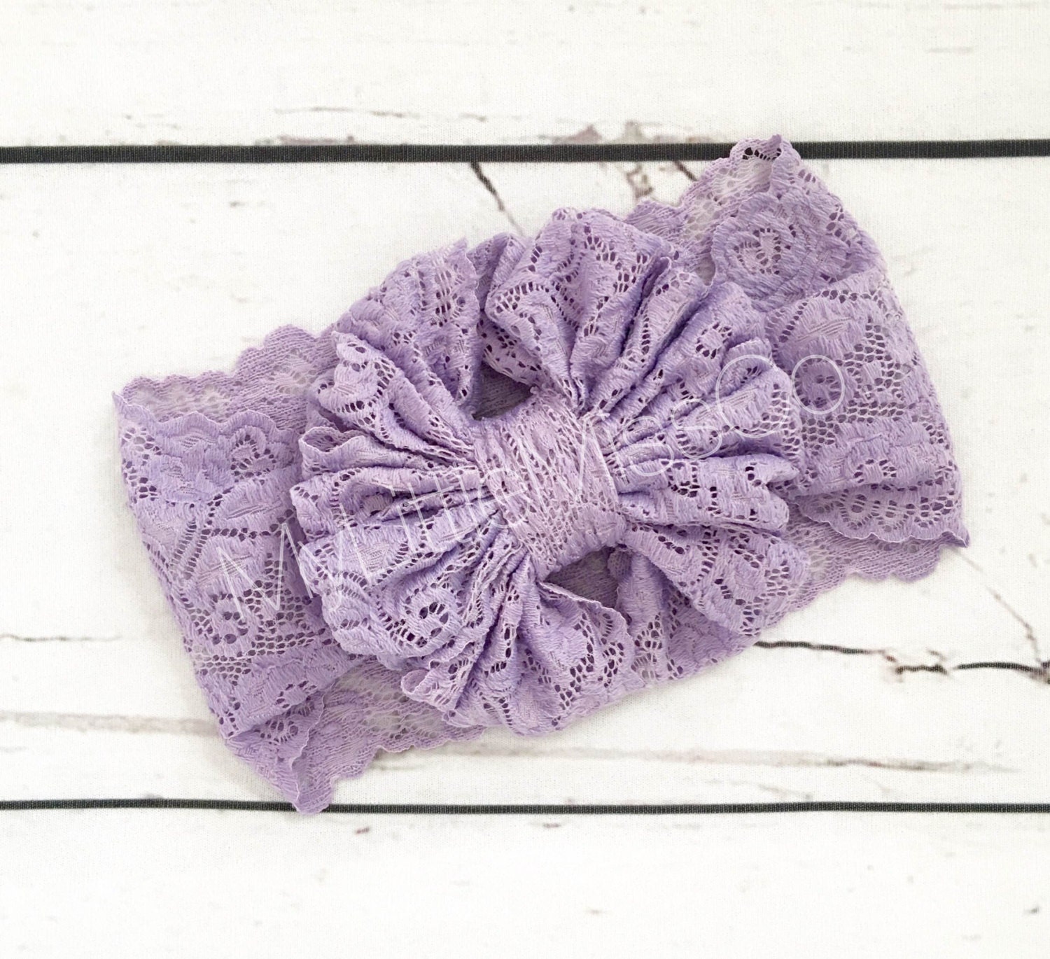 Lavender Lace Floppy Bow Lavender baby girl bow by MyLittleMissCo