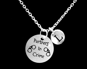 Initial Necklace, Best Friend Necklace, Partners In Crime Necklace, Best Friend Gift, Sister Necklace, Gift Necklace