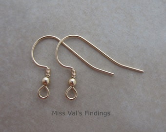 10 yellow gold filled ear wires with ball coil 21g