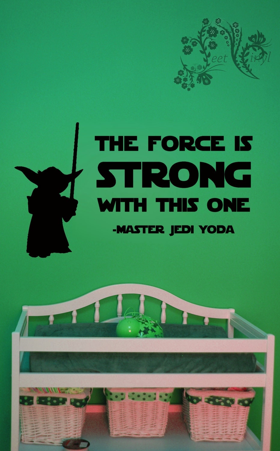 The force is strong with this one Master Jedi Yoda Wall