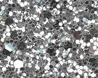 Glitter Fabric. Metallic Silver. A4 sheet. JR04964