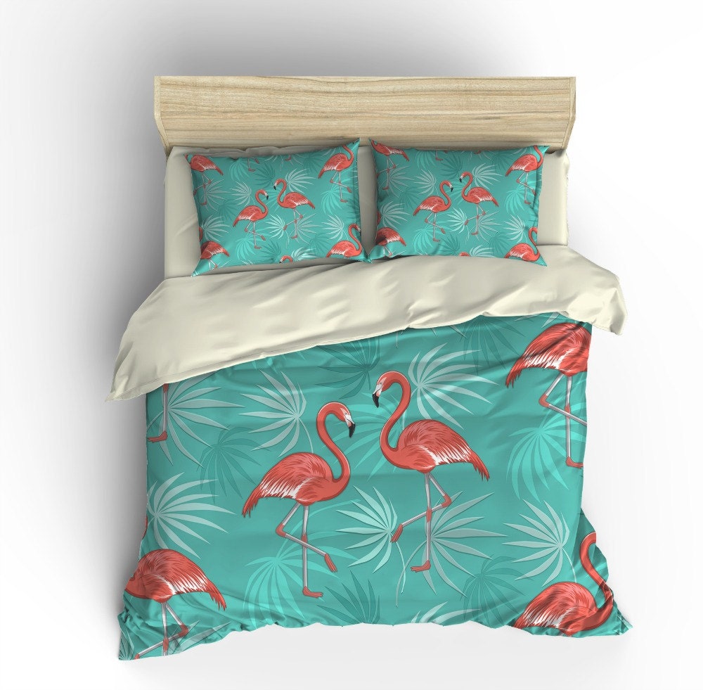 Pink Flamingo Bedding Comforter Cover Duvet Cover and