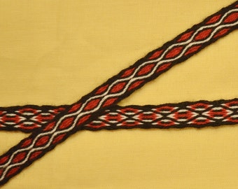 Silk Tablet Woven Braid, Card Woven Trim, Anglo Saxon, Viking Card Weaving, Living History, Silk Tablet Woven Trim