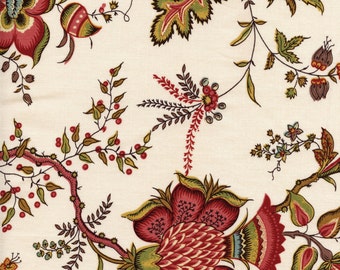 Tissu indienne motif 8 sur fond écru - coupon 55 cm x 50 cm