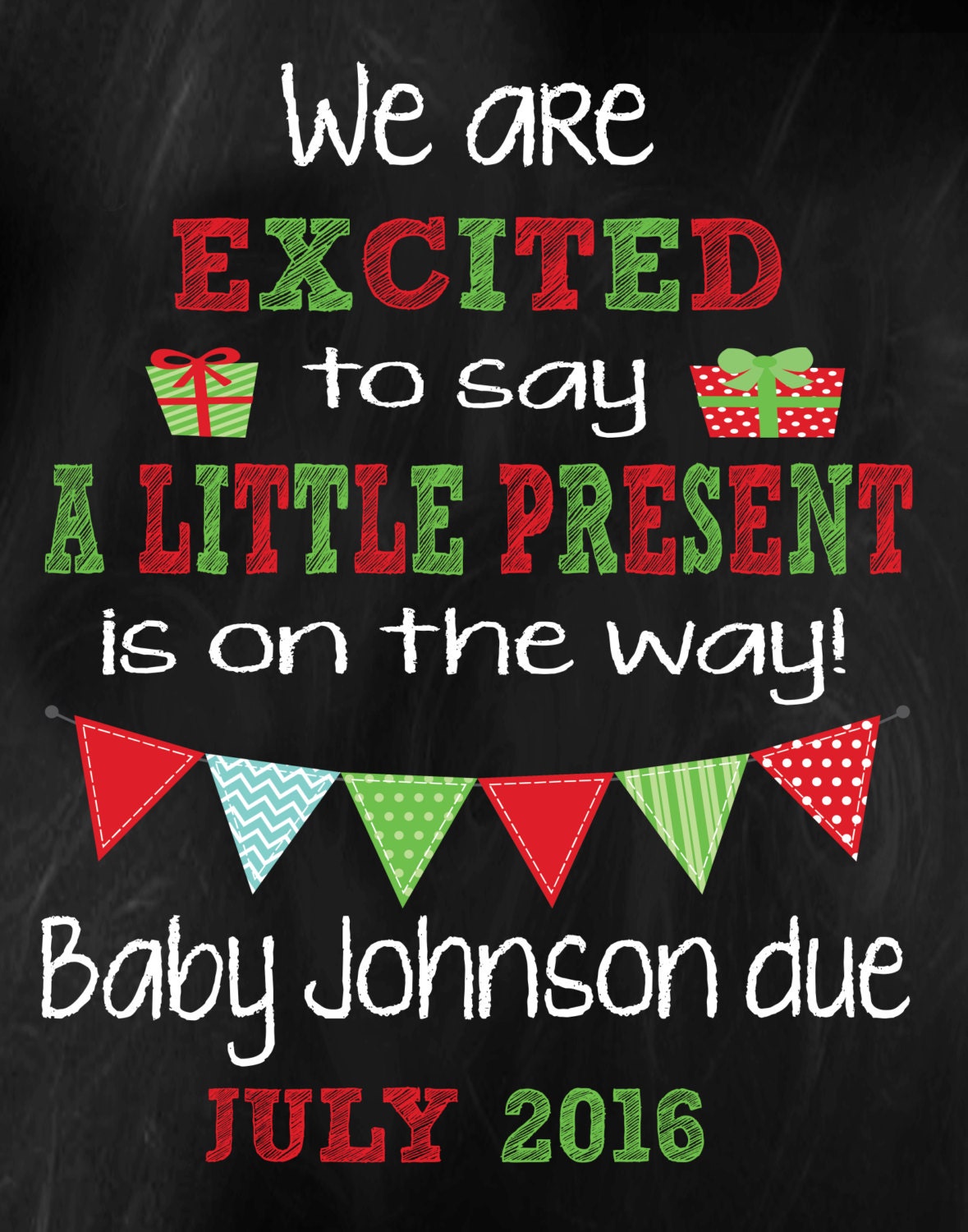Download Christmas Pregnancy Announcement printable
