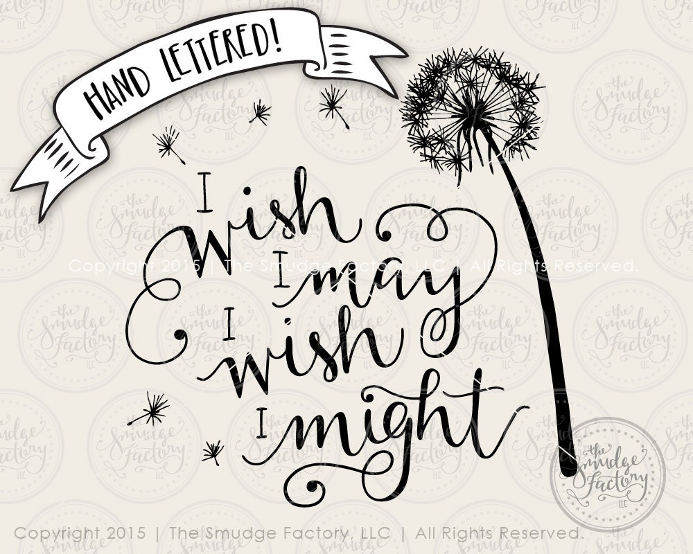 Download Dandelion SVG Cut File Wish I May Star light Silhouette by ...