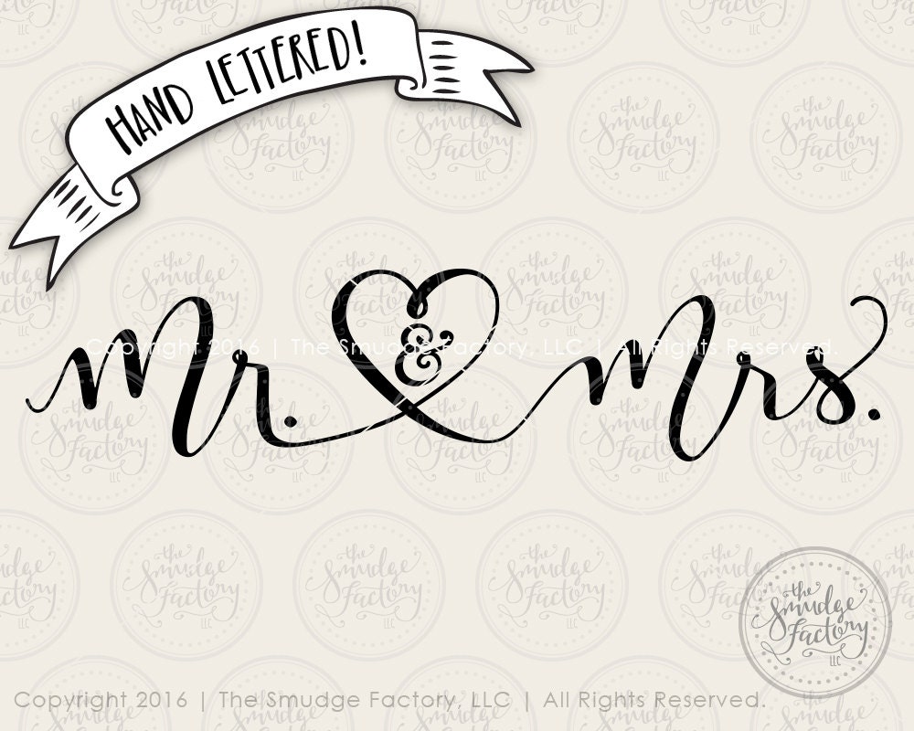 Mr. And Mrs. SVG File Wedding Silhouette Cricut Cutting ...