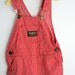 3T: Red Classic Striped Romper, Vintage Overalls by Oshkosh B'Gosh