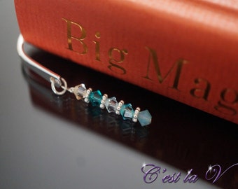 Hand Stamped Bookmark * Personalized Bookmark * Shepherds Hook Bookmark * Silver Bookmark with Crystals * Charm Bookmark
