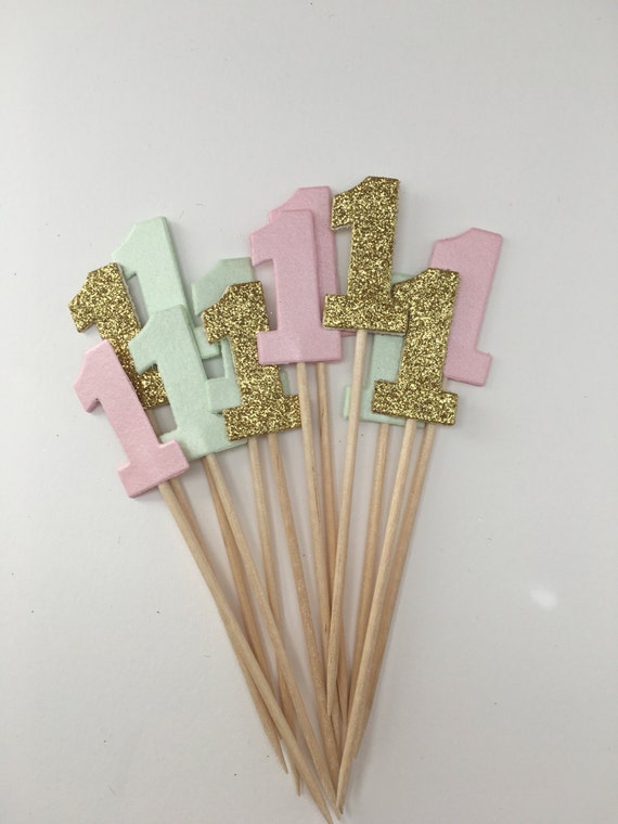 pastel perfection number one cupcake toppers babies first