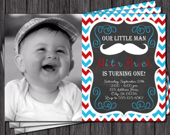 Items similar to Baby Shower Invitation: Little Man, Mustache Bash ...