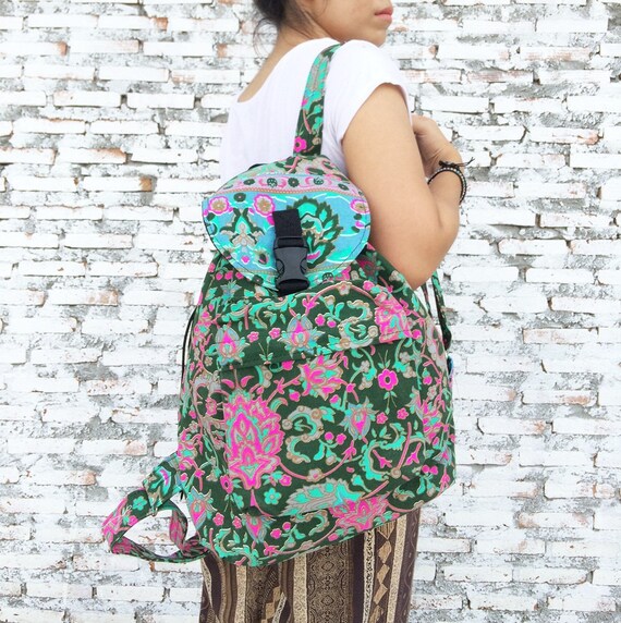 Travel backpack Canvas Hipster Backpack purse by BOHOPeach on Etsy