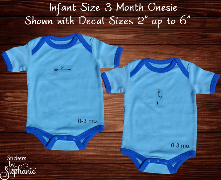 03 Months Mo. INFANT Size Baby Onesie Size by StickersbyStephanie