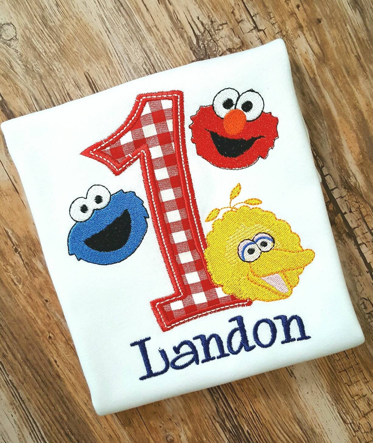 sesame street personalized birthday shirts