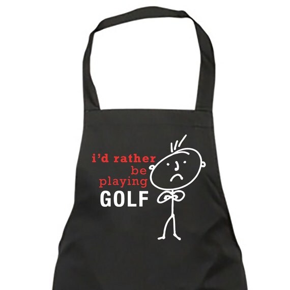 Golf Apron Mens Black I'd Rather Be Playing Golf Apron