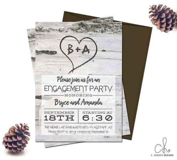 Tree Initials Wedding Invitations 4