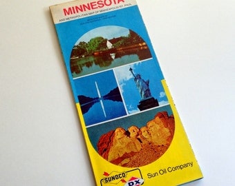 Vintage Map - Minnesota - 1973 - Sunoco Oil Company