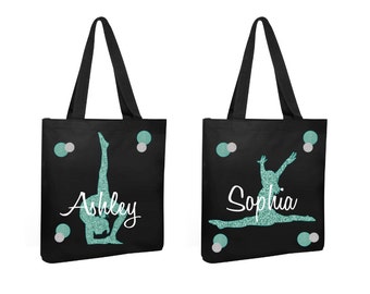 gymnastics tote bag, gymnastics team tote, gymnastic team bag, personalized gymnastics bag, gymnast bag, personalized tote, personalized bag